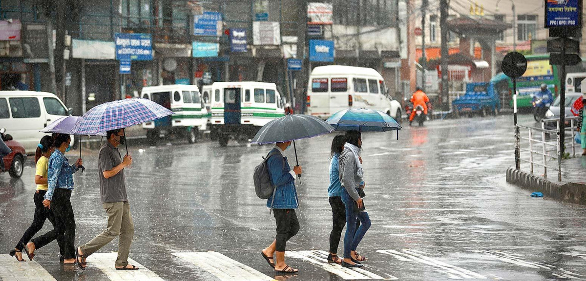 Rainfall in Various Parts of Nepal Due to Bay of Bengal Winds
